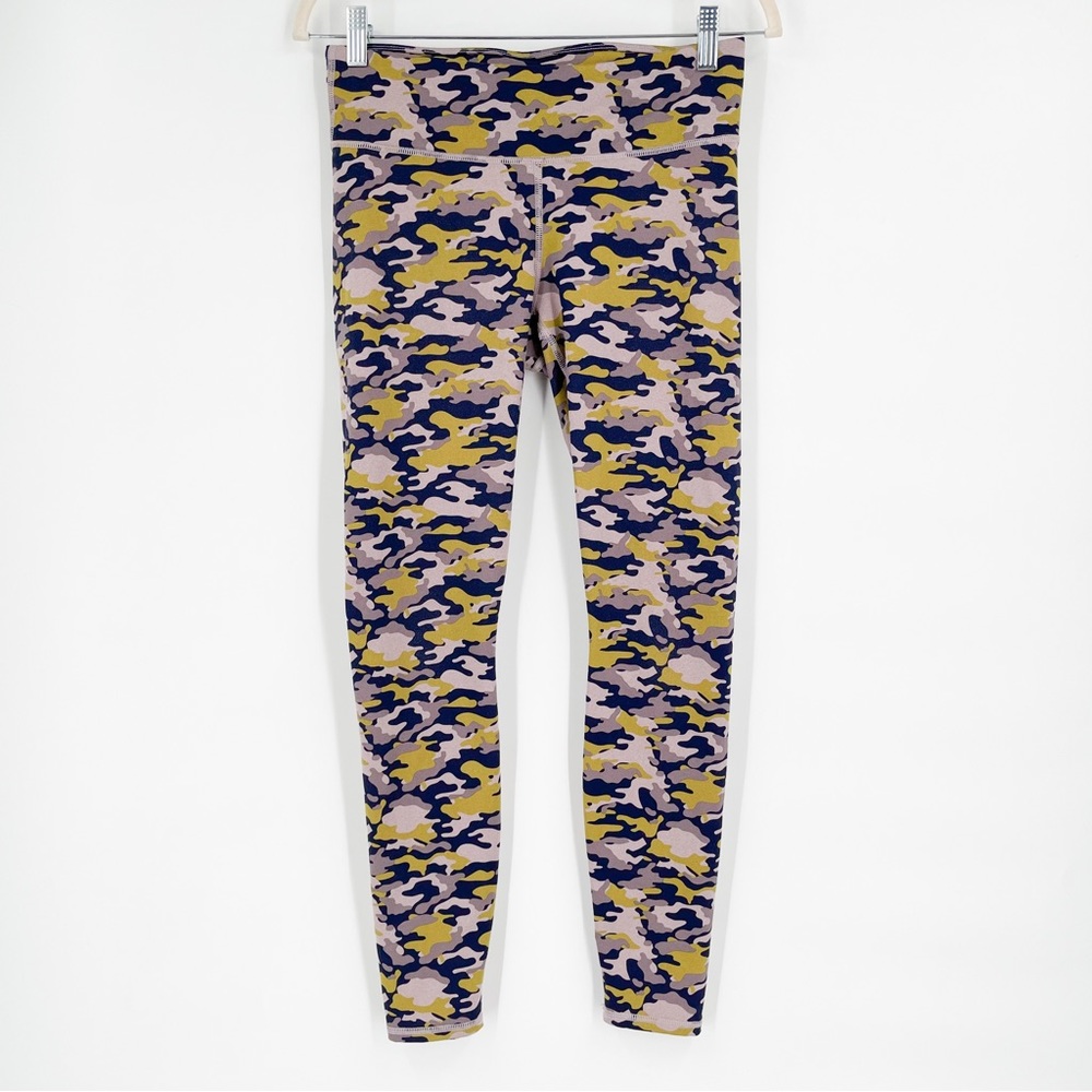 Fabletics Camouflage Leggings Blue Green Gray Camo Print